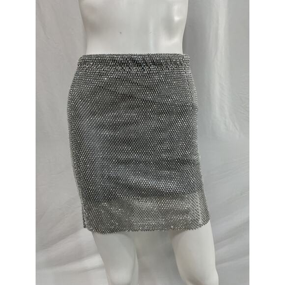 Santa Brands x Revolve Silver Mini Skirt Size XS - Picture 2 of 5